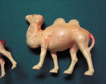 1930 Celluloid Reindeer, and Celluloid  Camel ,Christmas items, Vintage decorations,