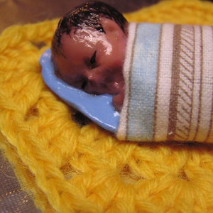 Polymer Clay baby boy , Collectible  OOAK Handpainted, Baked Polymer baby