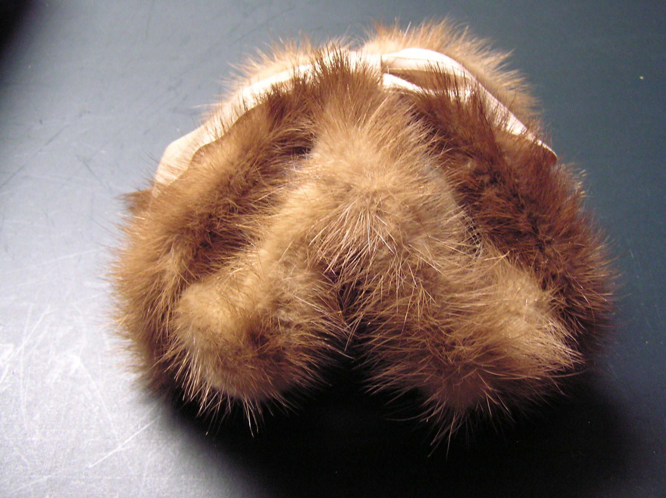Famous Barr French Room Mink Fur Women\'s Hat Brown Vintage size SMALL Brown Wool Felt Hat Trimmed with Mahogany Mink - Dimitrios Furs main image 3