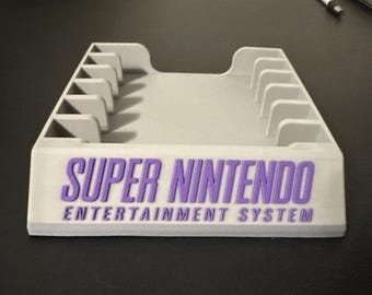 Nintendo SNES Cartridge Display Stand Holder Case - Holds 6 Games