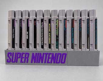 SNES Game Holder. 12 Slotted Super Nintendo Game Organizer. 3d Print.