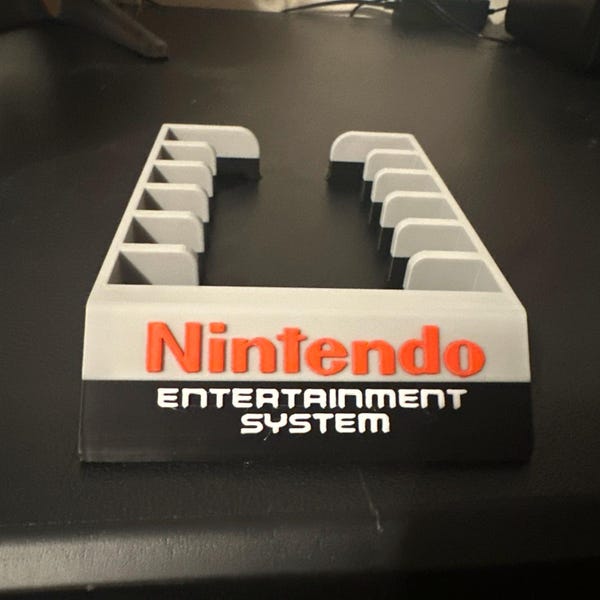 Nintendo 6-Slot NES Game Holder Cartridge Case 3D Printed Storage Organizer