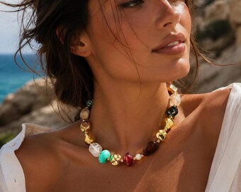 Luxury Colorful Beaded Necklace Bold Statement Jewelry For Women Adjustable  2026 New Fashion