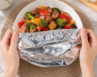 Reusable Aluminum Foil Food Cover Heat Insulation Food Storage Wrap Lid