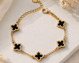 Clover Bracelet for Women Elegant Floral Charm Chain Bracelet Gift