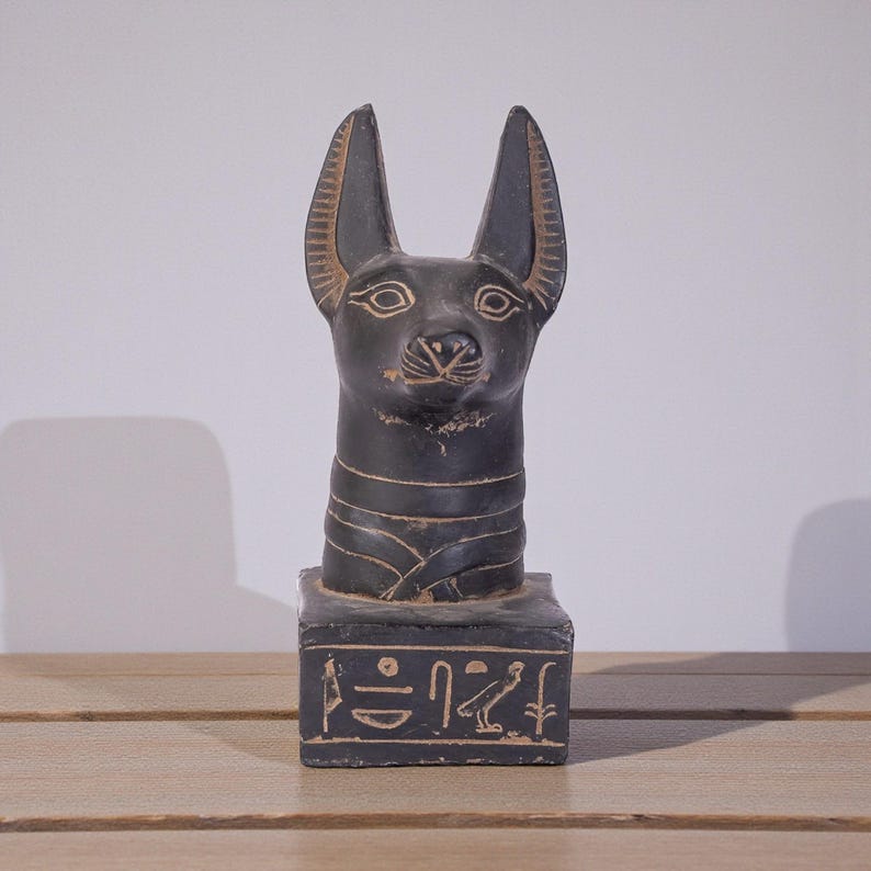 Anubis Head Statue Egyptian God Bust Ancient Egypt Mythology Home Decor ...