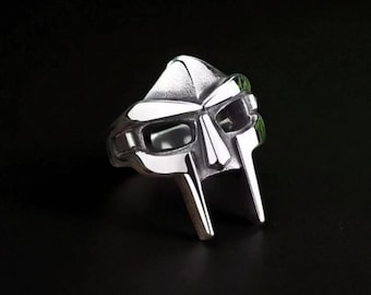 Edelstahl Masken Ring – Silber Urban Streetwear Schmuck