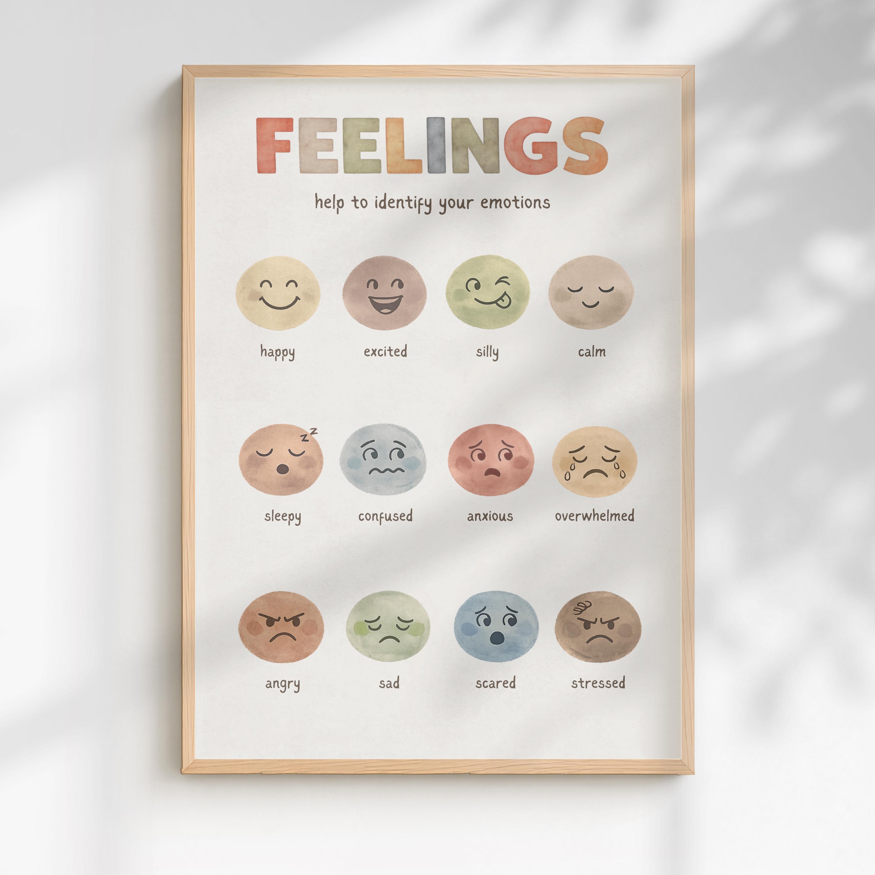 Feelings Chart / Emotion Identification Poster | Digital Download ...