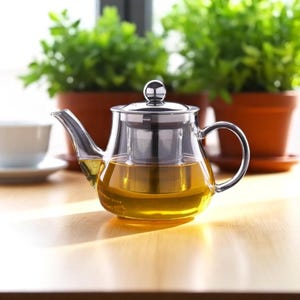 Glass Teapot with Infuser Heat Resistant Borosilicate 600ml Tea Kettle for Loose Leaf Herbal Flower Tea Home or Office Brewing Gift Set
