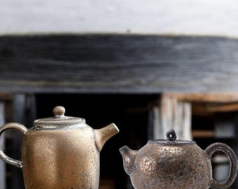 Bronze Ceramic Teapot | Xishi Pottery Tea Pot | Handmade Chinese Teaware | Elegant Gongfu Tea Set | Vintage-Style Clay Teapot