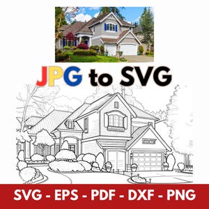 画像を家のSVGに変換 単色の家のイラスト、カスタムベクターシルエット、写真をベクターイラスト、JPG、PNGをSVGに変換