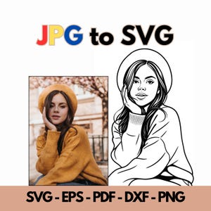 Benutzerdefiniertes Porträt SVG: Einfarbige Vektorsilhouette (Digitaler Download)