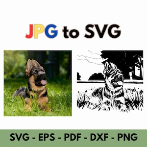 画像を SVG ペット ポートレート 単色、カスタム ベクトル シルエット、写真からベクトル イラスト、Jpg、Png から SVG に変換