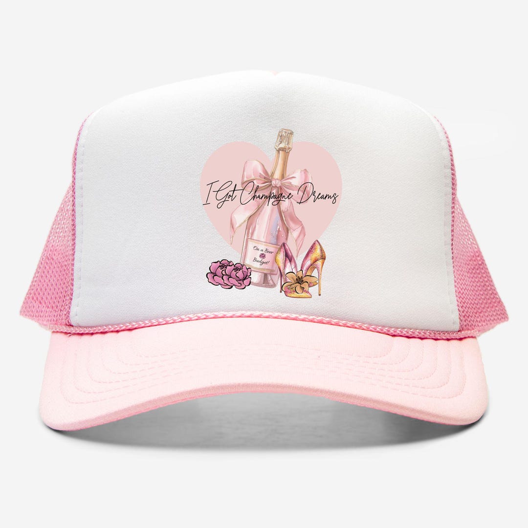 Foam Trucker Hat I Got Champagne Dreams on a Beer Budget - Etsy display picture 1