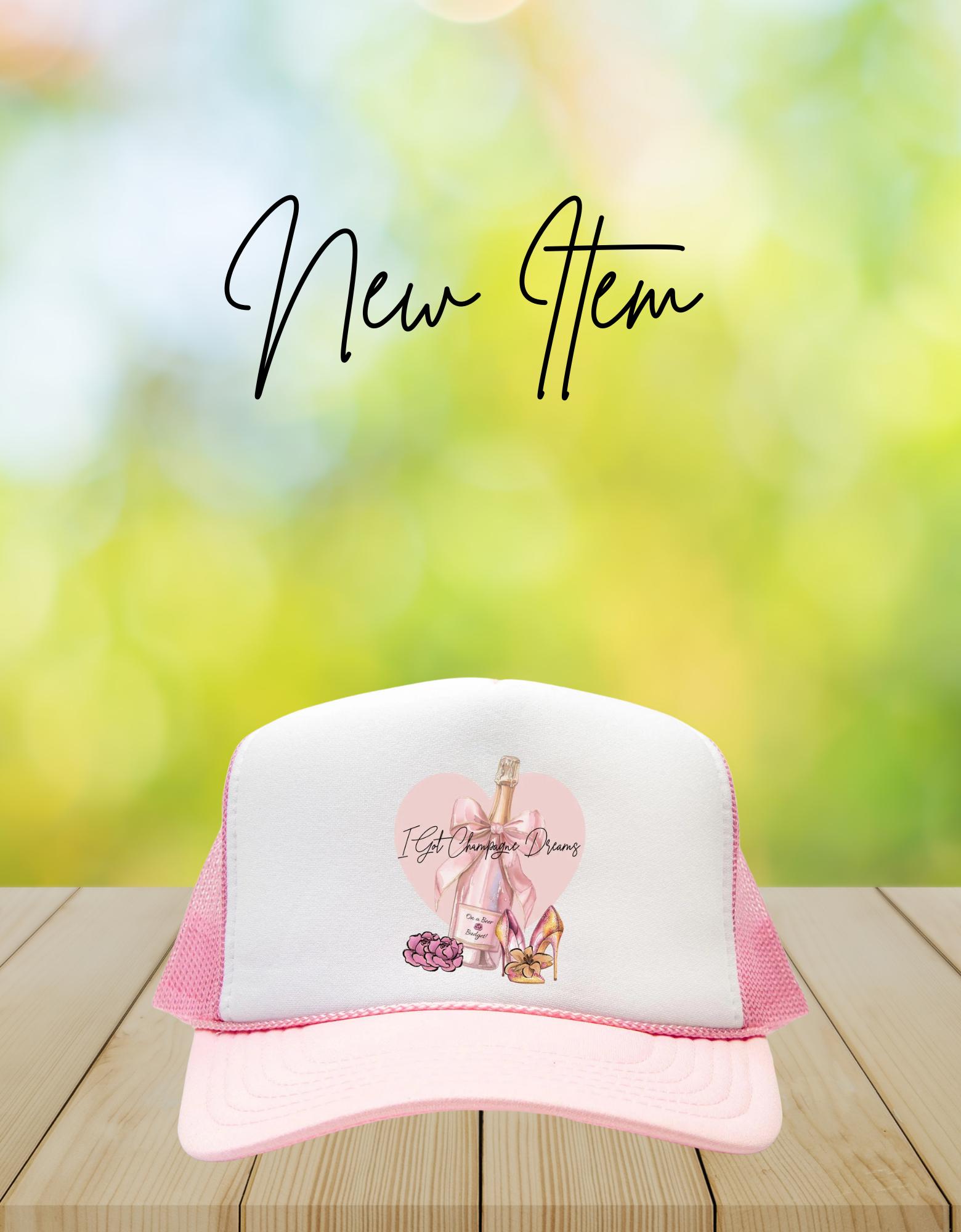 Foam Trucker Hat I Got Champagne Dreams on a Beer Budget - Etsy display picture 2