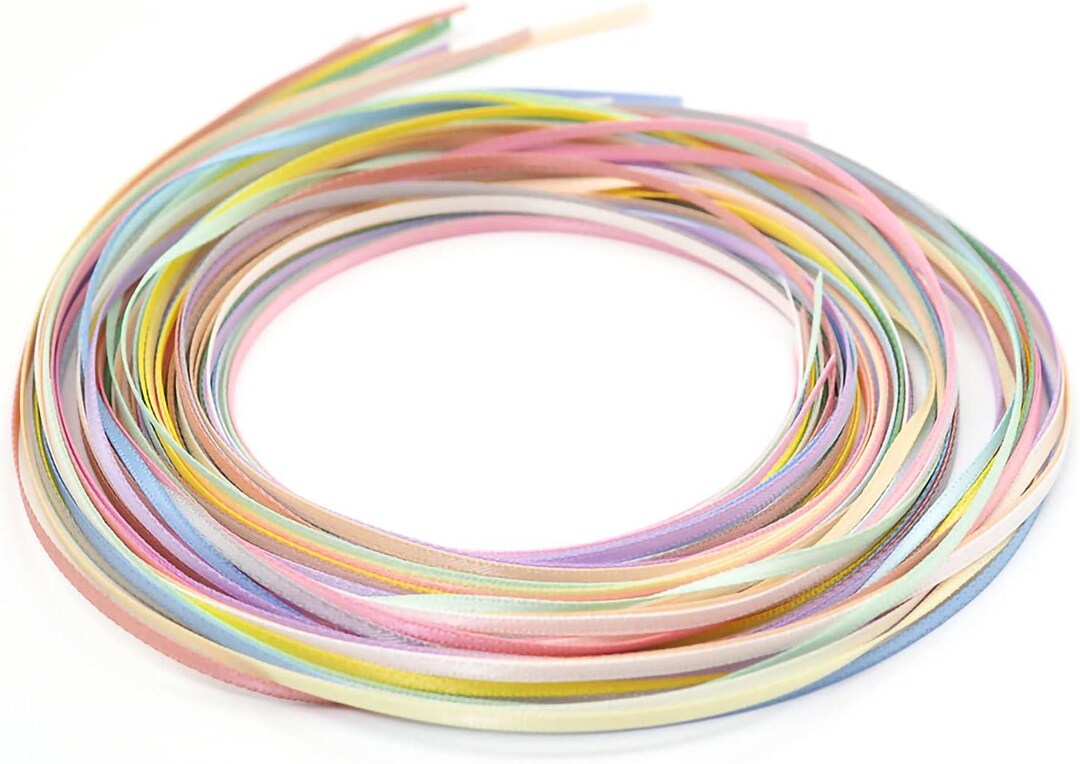 1/16 Inch (2mm) Ribbon 45 Yards 15colors Double Faced Polyester Satin ...