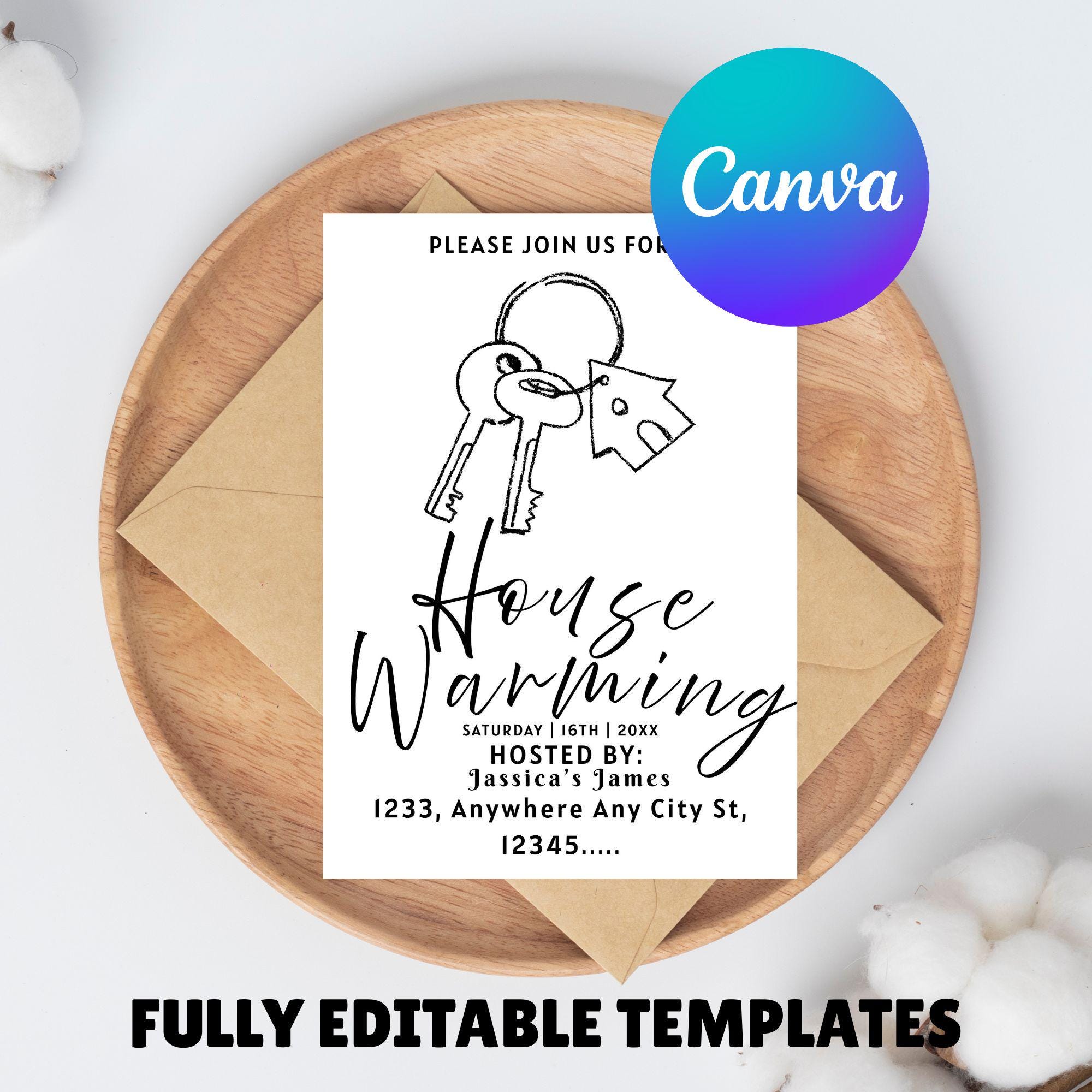 Editable Housewarming Invitation Template, Printable House Warming ...
