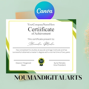 EDITIERBARE Leistungsbescheinigung, DRUCKBAR Professionelles Leistungszertifikat, Canva Digital Template, Sofort Download