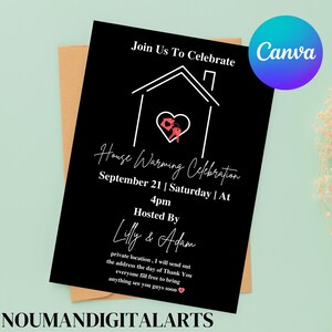 Editable House Warming Invitation, Minimalist Invitation, House Warming Party, Modern, Printable House Warming Invite, Digital Download