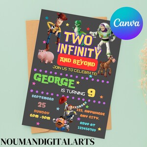 Toy Story Invitation Template, Editable Toy Story Birthday Party, 2nd Digital Invitation, Kids Birthday Party, Woody, Two Infinity & Beyond