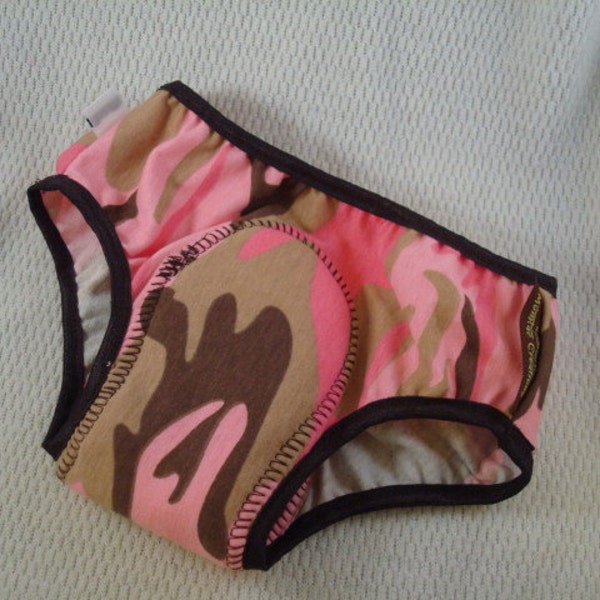 ALMOST GONE - Cotton Toddler Girls Training Underwear with Waterproof Pad -  G.I. Jane 2264