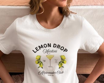 Lemon Drop Martini T-Shirt: Quirky Summer Cocktail Graphic Tee