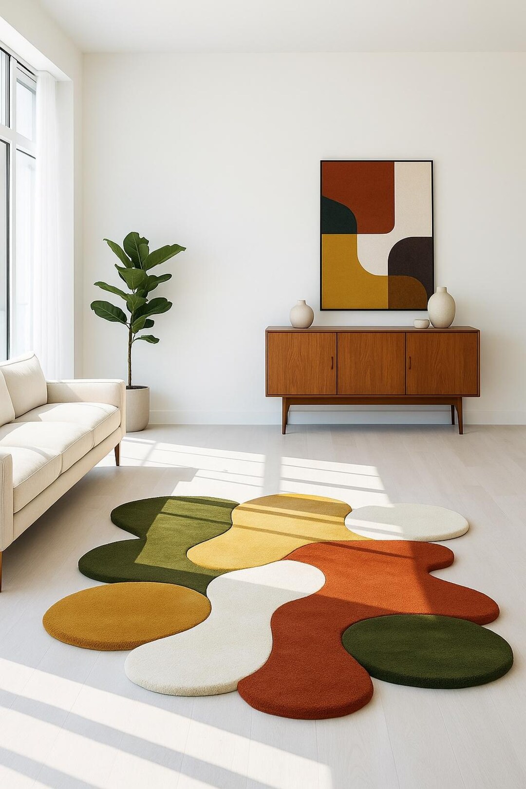 Modern Abstract Wool Rug, Hand-tufted Blob Design - Etsy