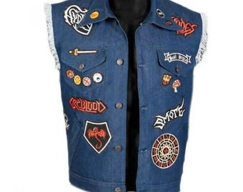 Barley Lightfoot Onward Weste Blau Gepatcht Denim Neueste Mode Halloween Jacke