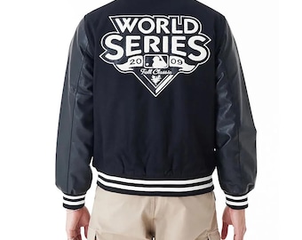 2009 NY Yankees World Series Schwarze Varsity Jacke