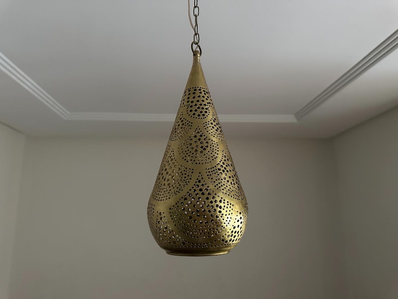 moroccan pendant, brass pendant light, ceiling lamp, boho lighting decor, lantern lamp, moroccan chandelier, handmade brass lamp, lighting, oriental pendant, bohemian ceiling, etched brass light, warm ambient lamp, luxury home light