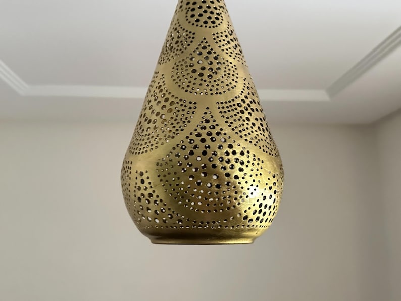 moroccan pendant, brass pendant light, ceiling lamp, boho lighting decor, lantern lamp, moroccan chandelier, handmade brass lamp, lighting, oriental pendant, bohemian ceiling, etched brass light, warm ambient lamp, luxury home light