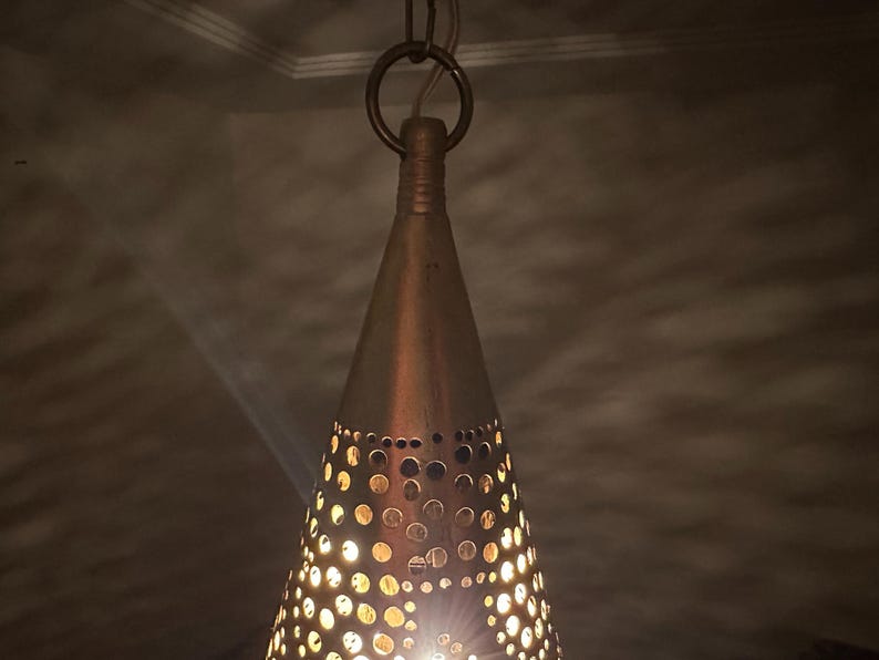 moroccan pendant, brass pendant light, ceiling lamp, boho lighting decor, lantern lamp, moroccan chandelier, handmade brass lamp, lighting, oriental pendant, bohemian ceiling, etched brass light, warm ambient lamp, luxury home light