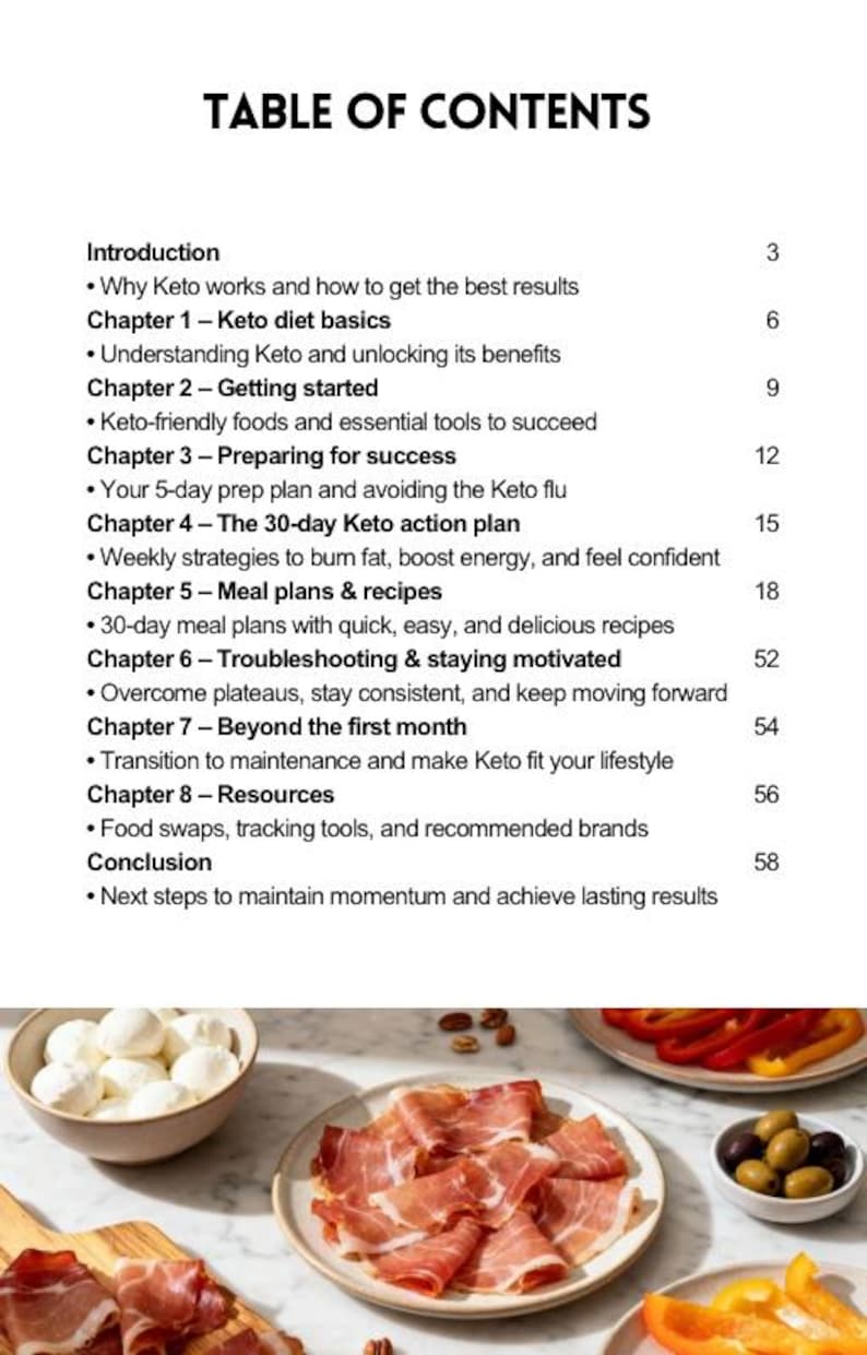 30-Day Keto Meal Plan: Easy Recipes, Weight Loss, Beginners and Busy Lifestyle (PDF) image 2