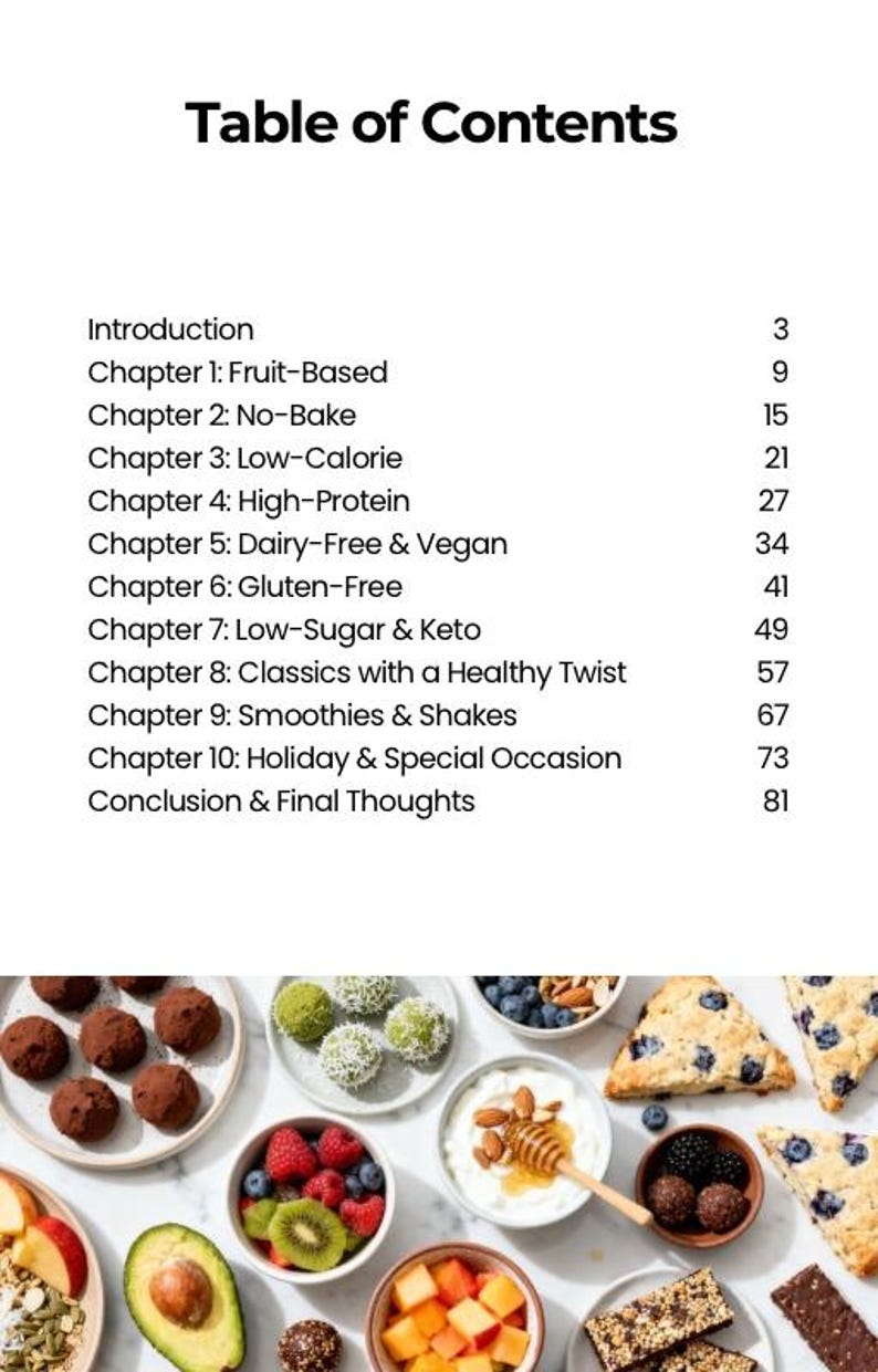 Healthy Dessert and Snacks Recipes: 100 Guilt-Free and Low-Sugar Treats (PDF) image 2