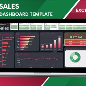 Sales Dashboard Google Sheets & Excel Template | Business Sales Tracker, Revenue Dashboard, Profit Tracker Spreadsheet, Sales Data Tracker