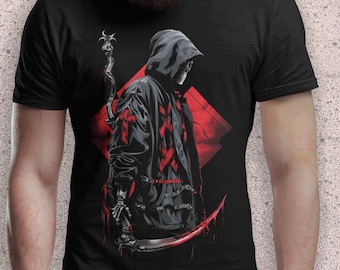 Black Grim Reaper Graphic T-Shirt