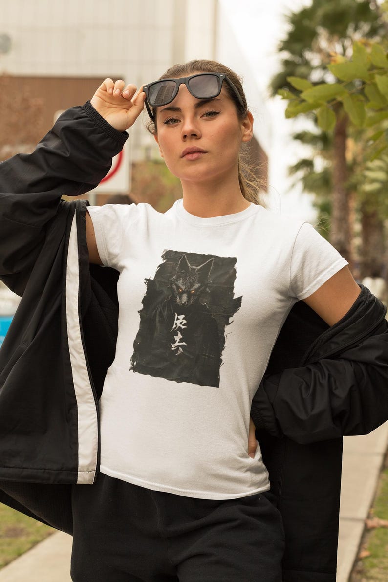 Kitsune T-Shirt | Japanese Fox Spirit Tee | Dark Fantasy, Mythology, Edgy Streetwear, Alt Clothing image 8