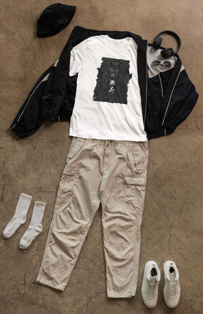 Kitsune T-Shirt | Japanese Fox Spirit Tee | Dark Fantasy, Mythology, Edgy Streetwear, Alt Clothing image 3