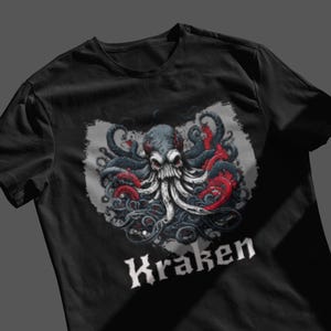 Kraken Graphic T-Shirt: Lovecraftian Cthulhu Sea Monster Art