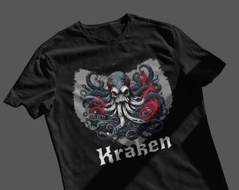 Kraken Grafik-T-Shirt: Lovecraftian Cthulhu Sea Monster Art