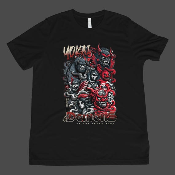 Japanese Demon Shirt, Yokai Folklore Tee, Edgy Streetwear, Alt Clothing, Mythology Gift for Him