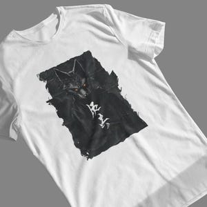 Camiseta Kitsune / Camiseta con espíritu de zorro japonés / Fantasía oscura, mitología, ropa urbana moderna, ropa alternativa