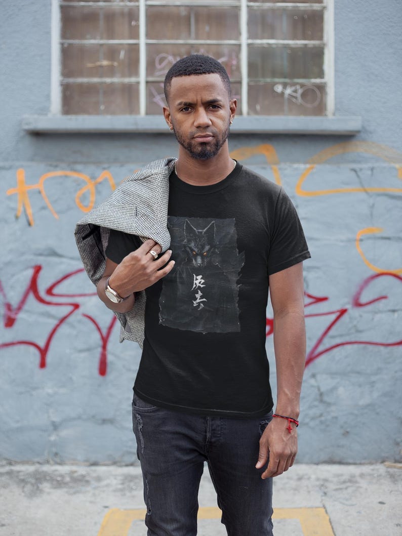 Kitsune T-Shirt | Japanese Fox Spirit Tee | Dark Fantasy, Mythology, Edgy Streetwear, Alt Clothing image 4