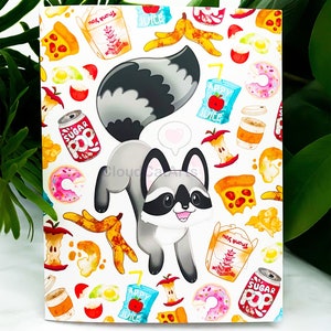 Eres el mapache de mi basura - Tarjeta de felicitación mate - linda basura kawaii mejor amigo pareja pareja