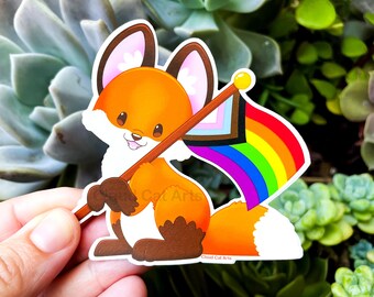 Happy Pride Fox - Matte Vinyl Sticker