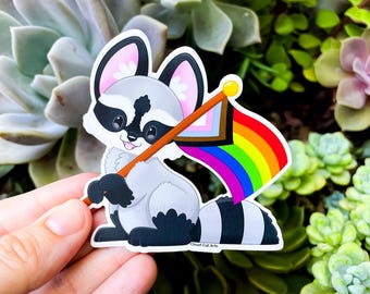 Happy Pride Raccoon - Matte Vinyl Sticker