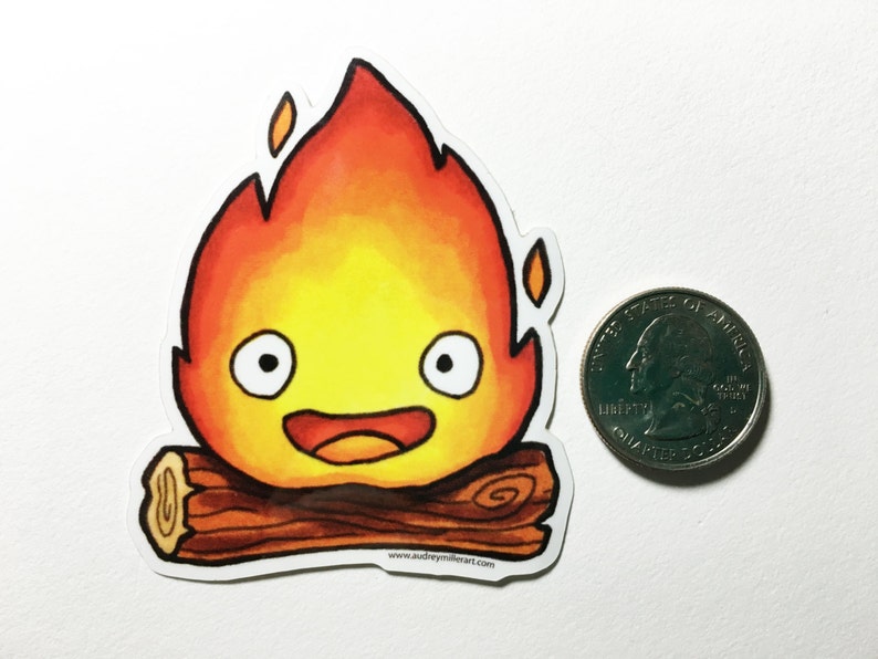 Calcifer Howl's Moving Castle Sticker Die Cut Vinyl | Etsy