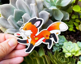Frolicking Fox Sticker - Cute kawaii Running Fall Autumn