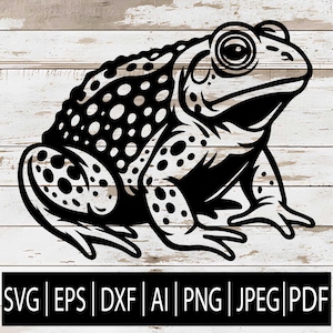 Toad Frog SVG | Cute or Realistic Frog Clipart for Cricut, Silhouette, Sublimation & Laser CNC | Svg Dxf Ai Eps Pdf Png Jpg Digital File