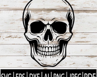Skull SVG | Bold Skeleton Head Clipart for Cricut, Silhouette, Sublimation & Laser CNC | Svg Dxf Ai Eps Pdf Png Jpg File Download